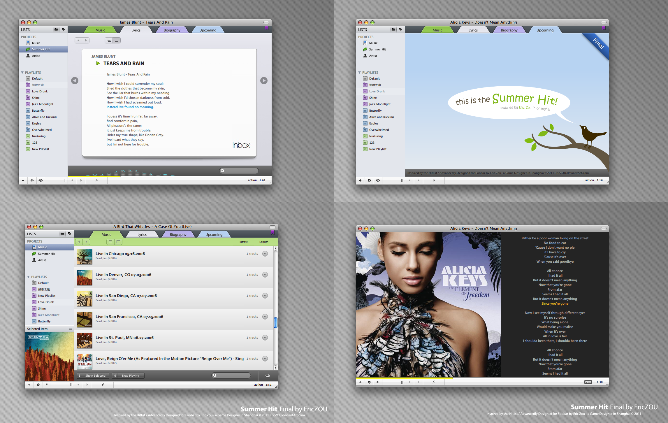Foobar2000 皮肤+字体：Foobar Summer Hit!      你可以感受到的最美最强大的Foobar