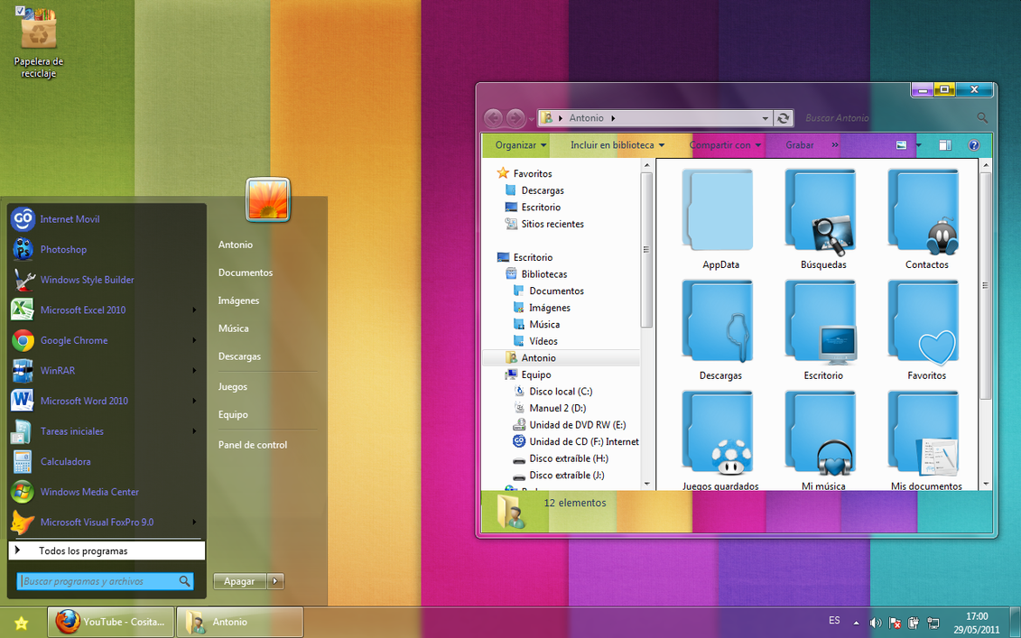 Win7主题：Colory 你好，色彩！      tema cute & tema colory 两个风格