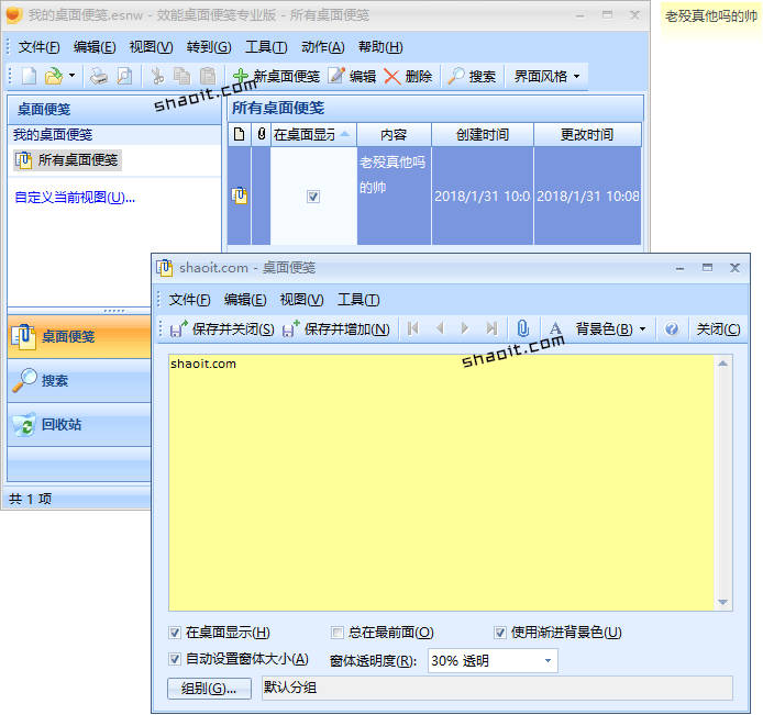 效能桌面便笺 5.5.0.539 专业注册版