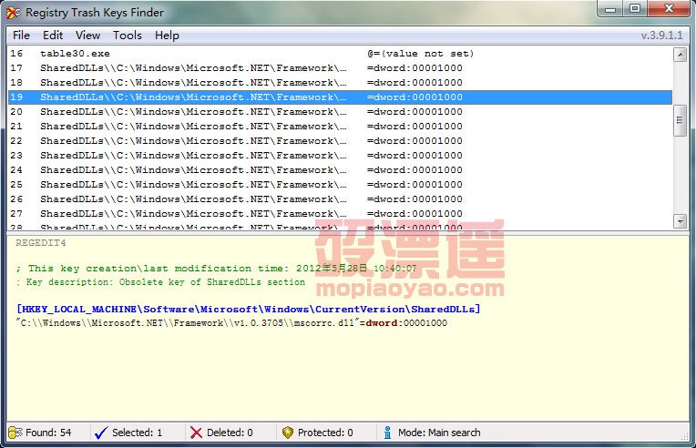 Registry Trash Keys Finder